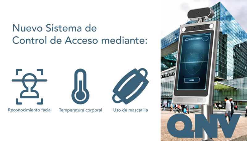 Control acceso mediante temperatiura, face ID y uso de mascarilla